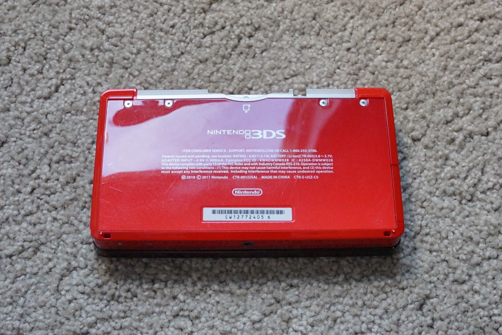 Nintendo 3DS Handheld Console Flame Red with Charging Dock