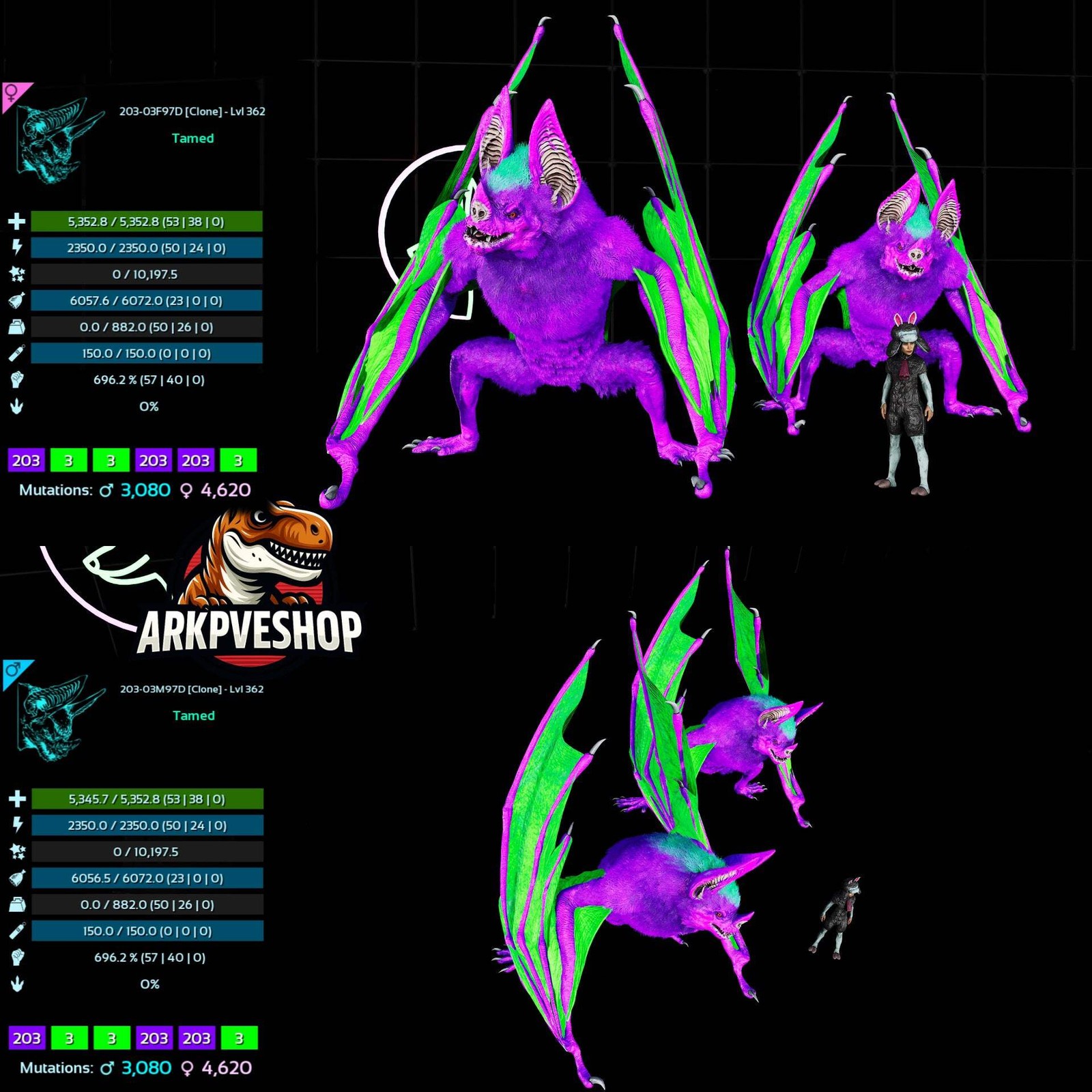 Desmodus Lvl362 696Melee Clone ASA PVE 🦖ARK Survival Ascended