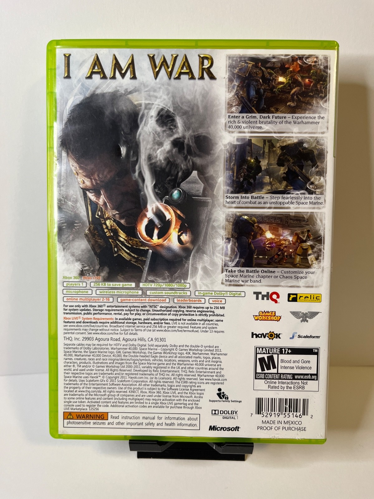 Warhammer 40,000: Space Marine Microsoft Xbox 360 2011 40K CIB Complete Working