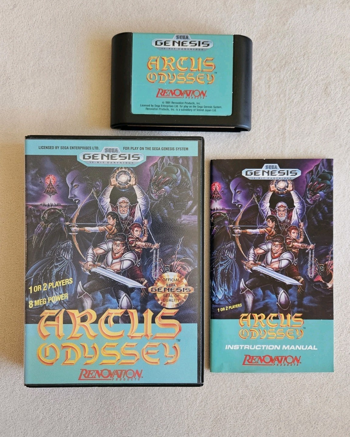ARCUS ODYSSEY SEGA GENESIS COMPLETE IN BOX VERY GOOD CONDITION
