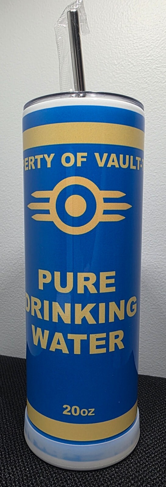 Fallout Pure Drinking Water Stainless Steel Tumbler, 20 Ounce, w/FREE KEYCHAIN