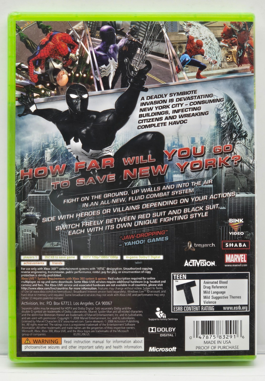 Spider-Man Web Of Shadows X-Box 360 Game – Factory Sealed
