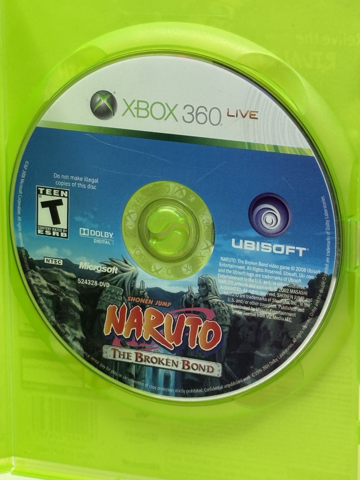 Naruto The Broken Bond Microsoft Xbox 360 Game + Case Mint Disc Authentic Tested