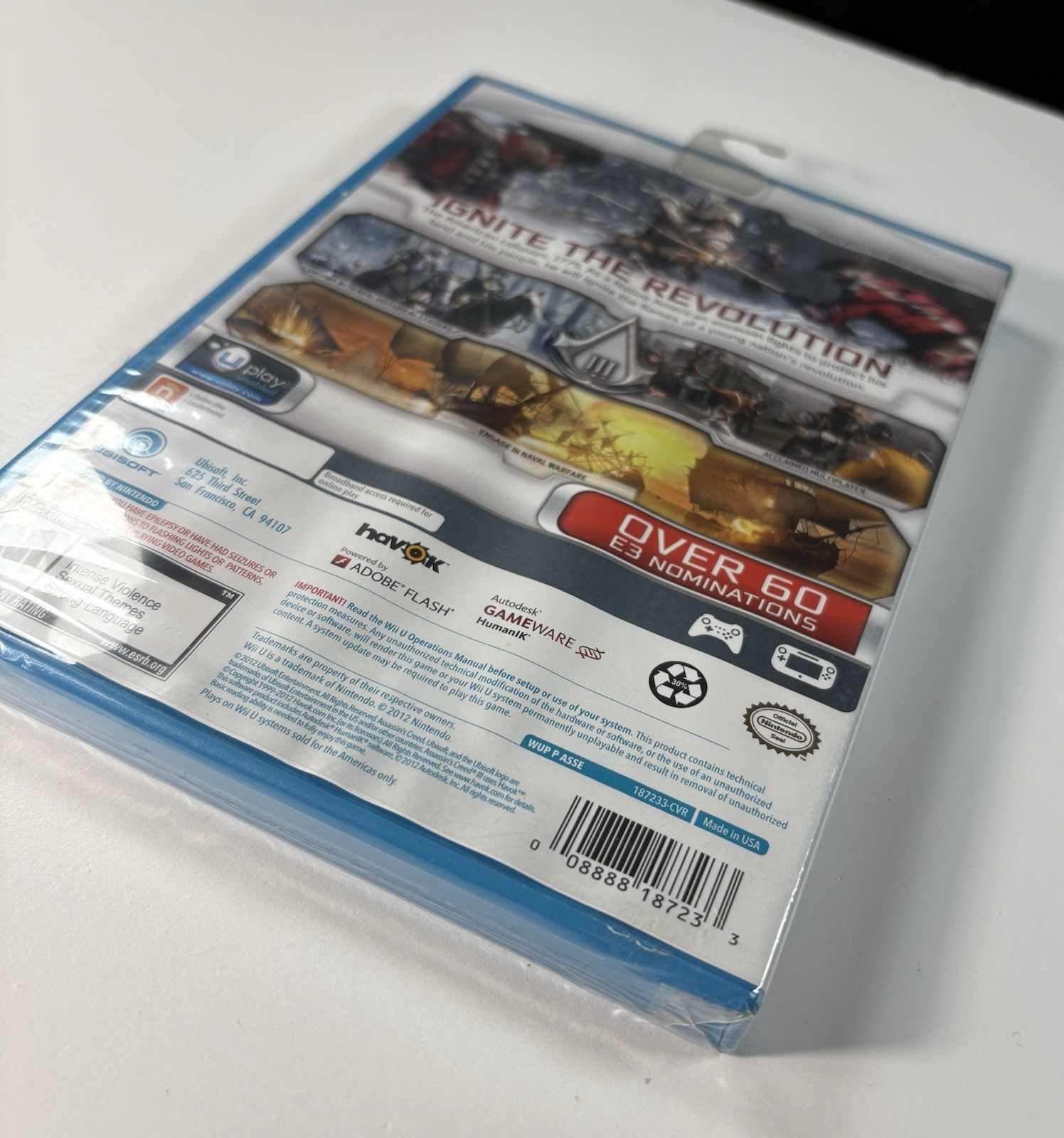 Assassin’s Creed III 3 (Nintendo Wii U, 2012) BRAND NEW FACTORY SEALED