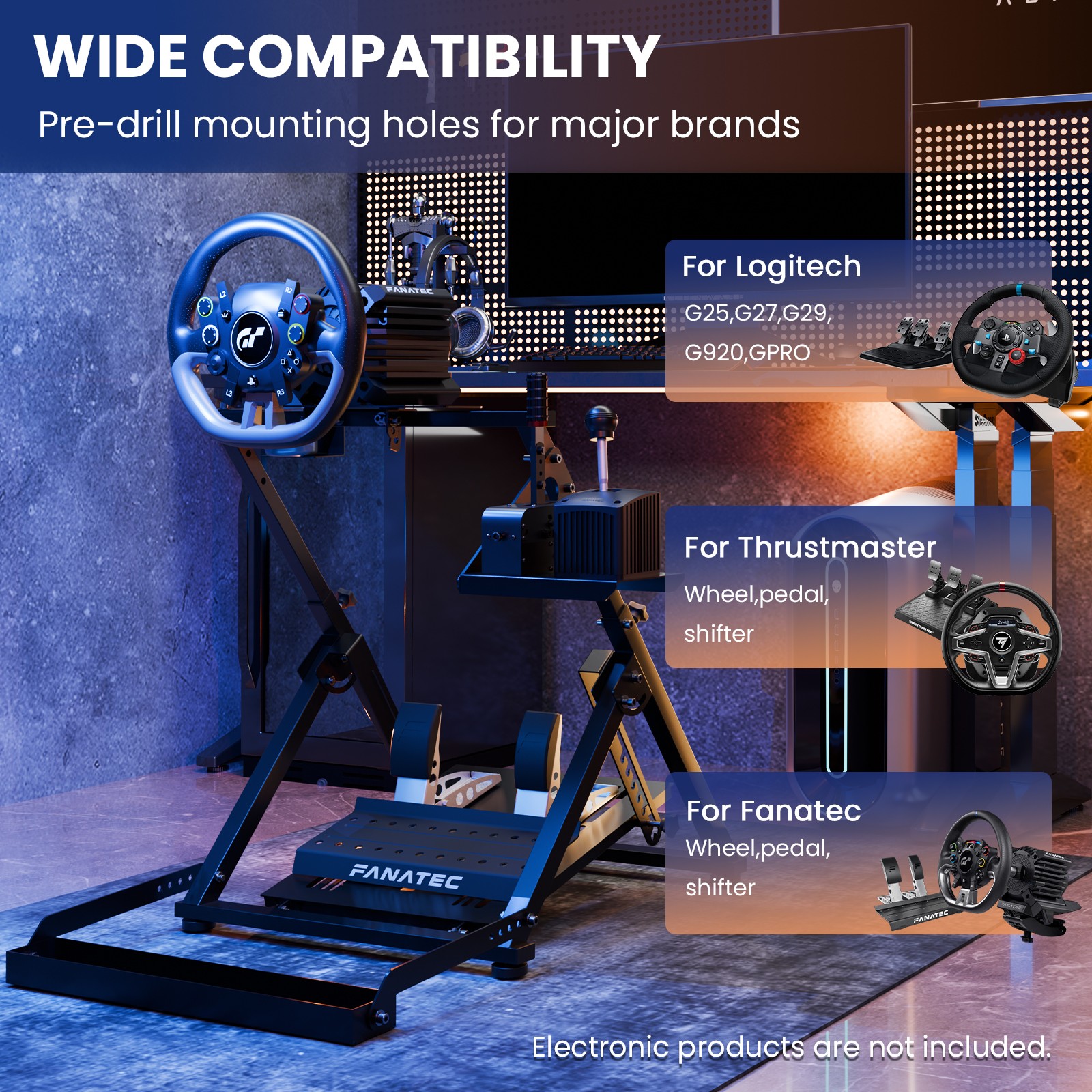 Minneer G29 Racing Steering Wheel Stand Foldable Fit Logitech G920 Thrustmaster