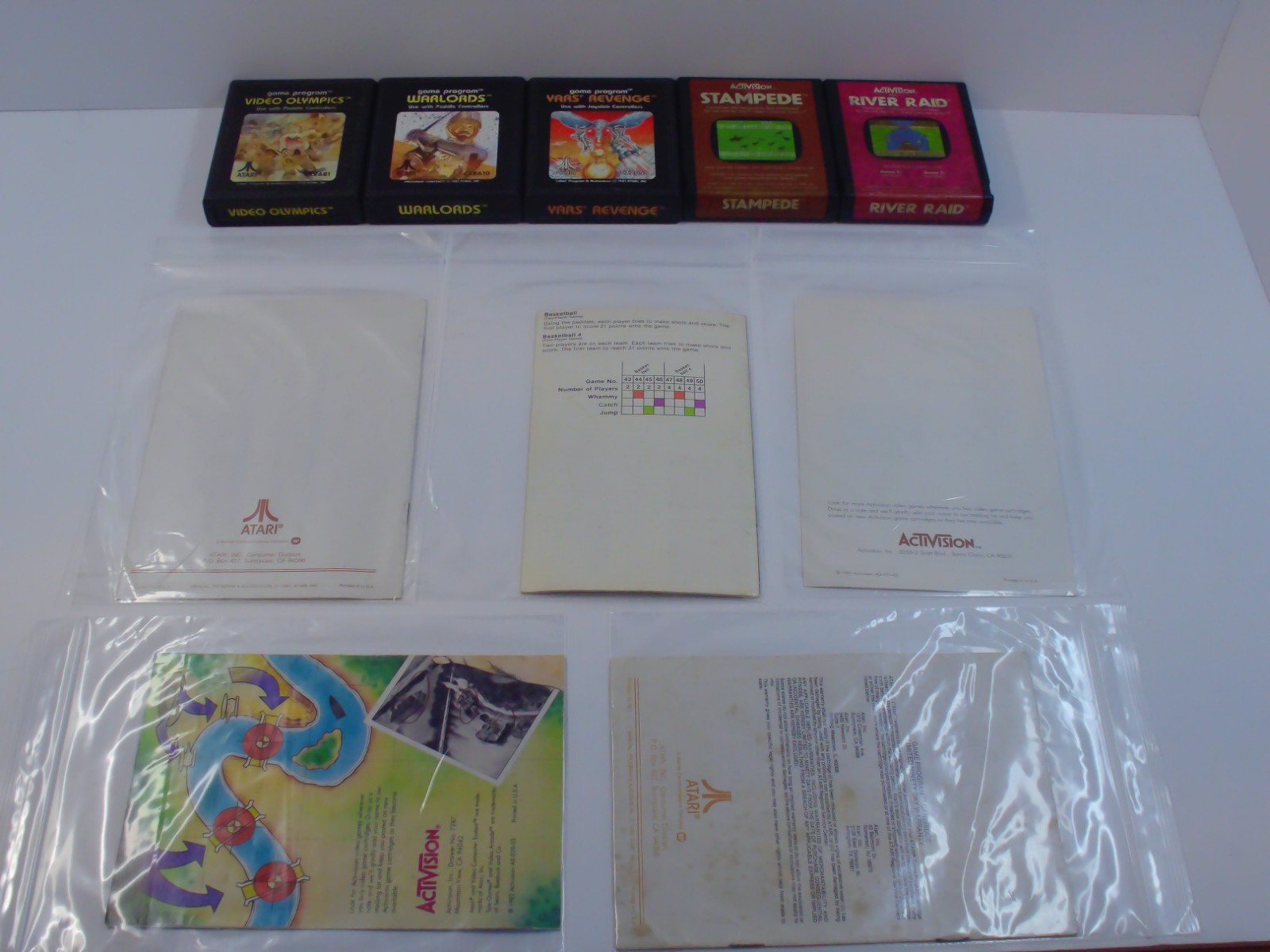 Atari 2600 Lot of 10 Games w Manuals Centripede River Raid Asteroids TESTED RP