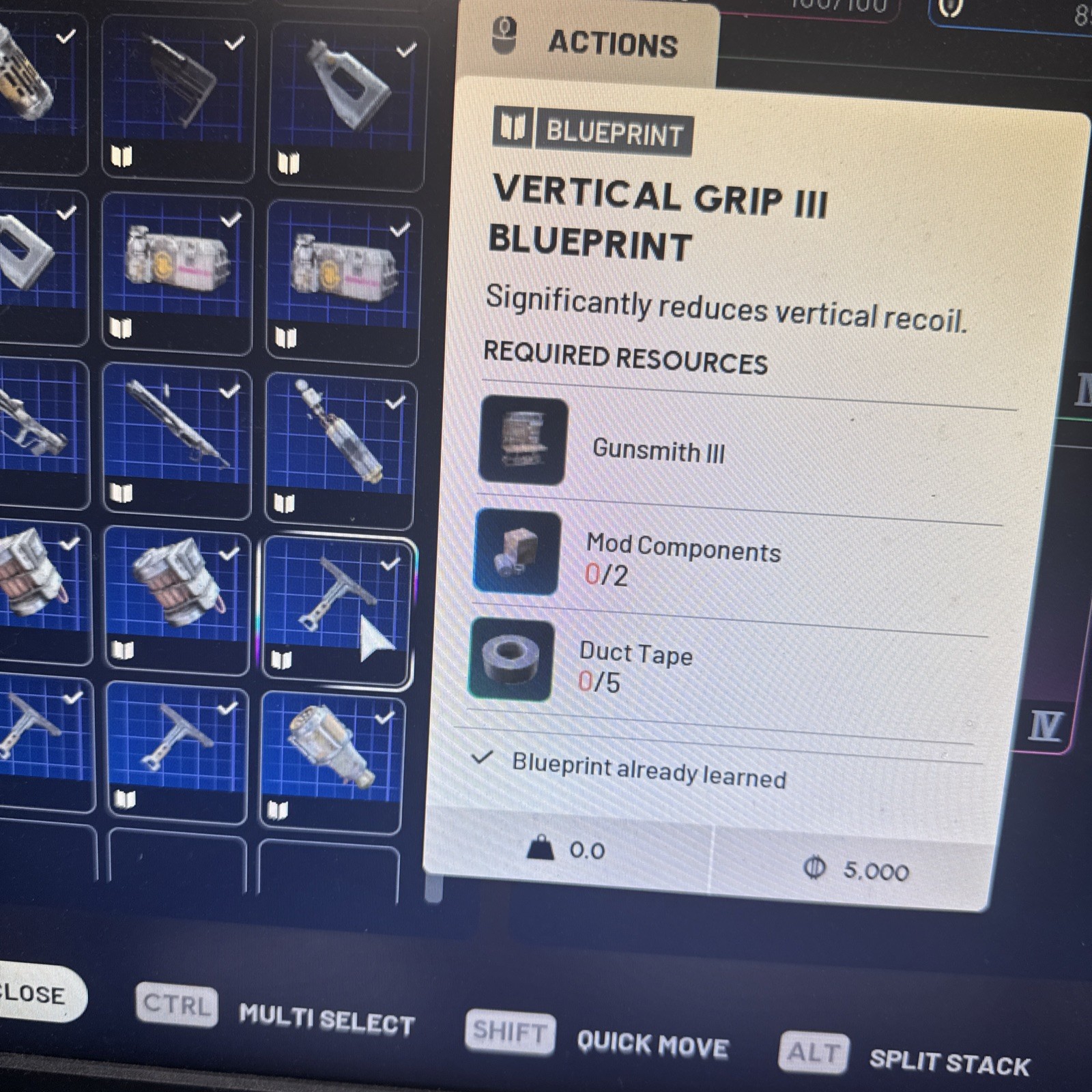 ARC Raiders Vertical Grip 3 III Blueprint Cheap Ask about other blueprints