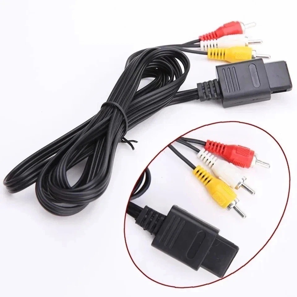 AV TV Audio Video Stereo Cable Cord For Nintendo 64 N64 SNES Gamecube 6FT
