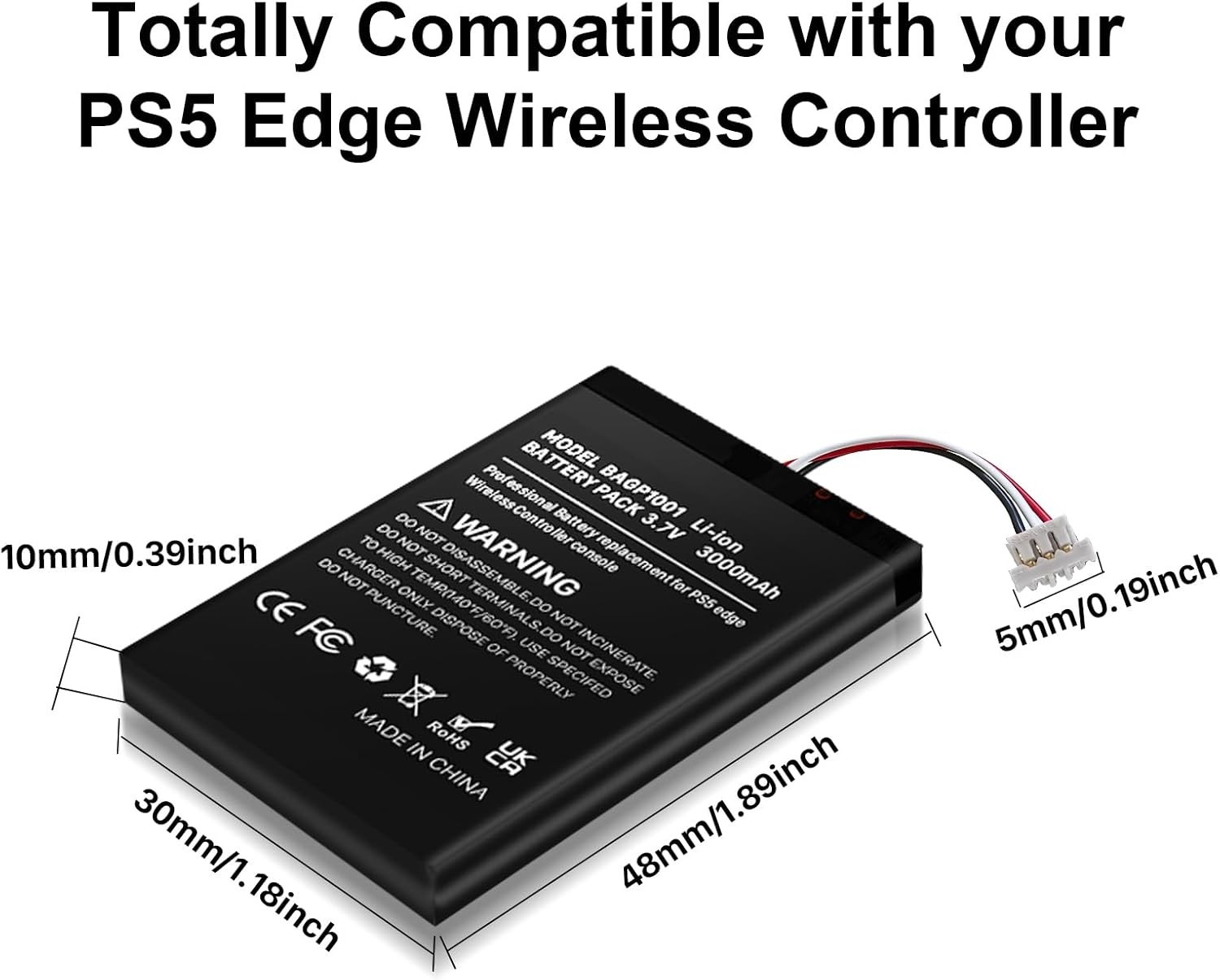 3000mAh Battery for Sony PlayStation Dualsense Edge Controller, New Upgrade H…