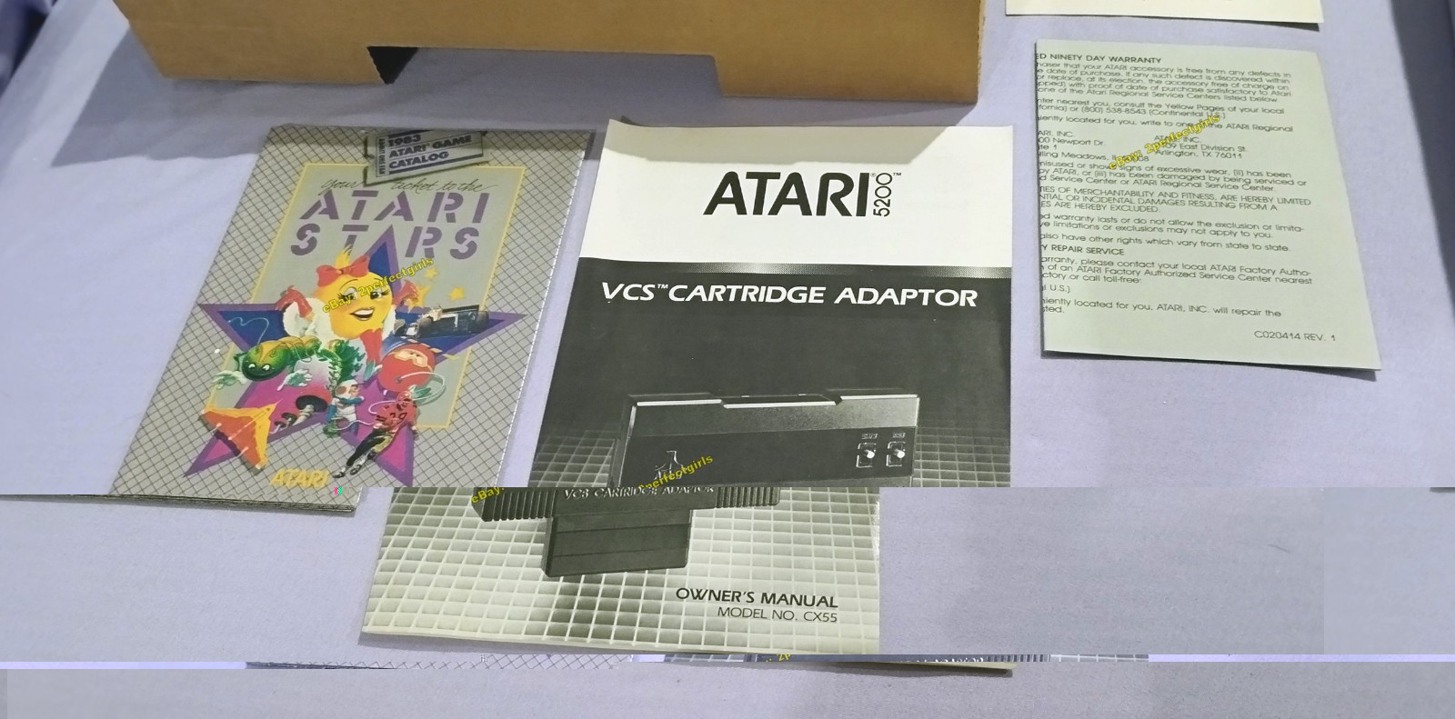 VCS Cartridge Adapter (Atari 5200, 1983) in Orig Box w/Inserts Tested