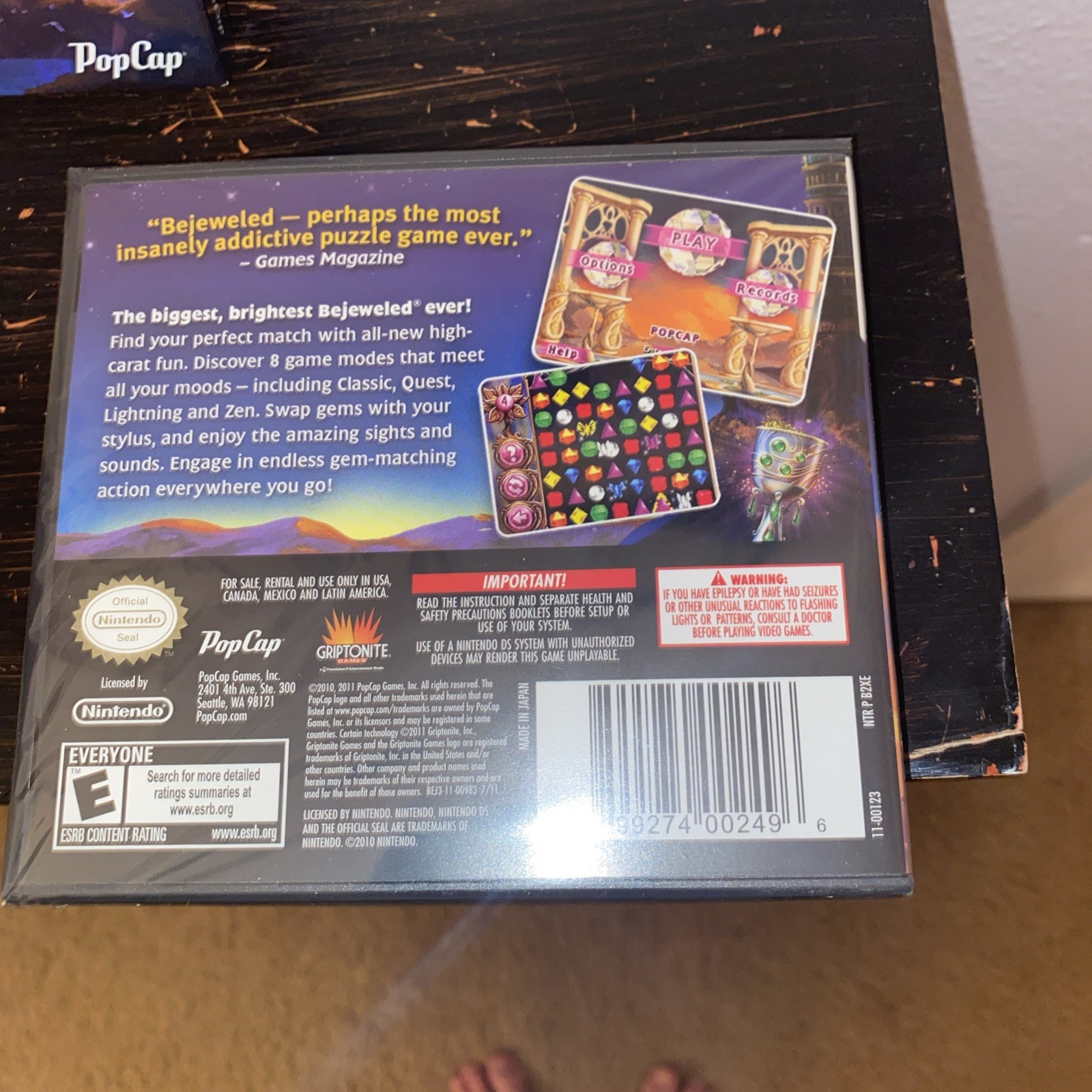 Bejeweled 3 (Nintendo DS, 2011) FACTORY SEALED WITH SLIP COVER
