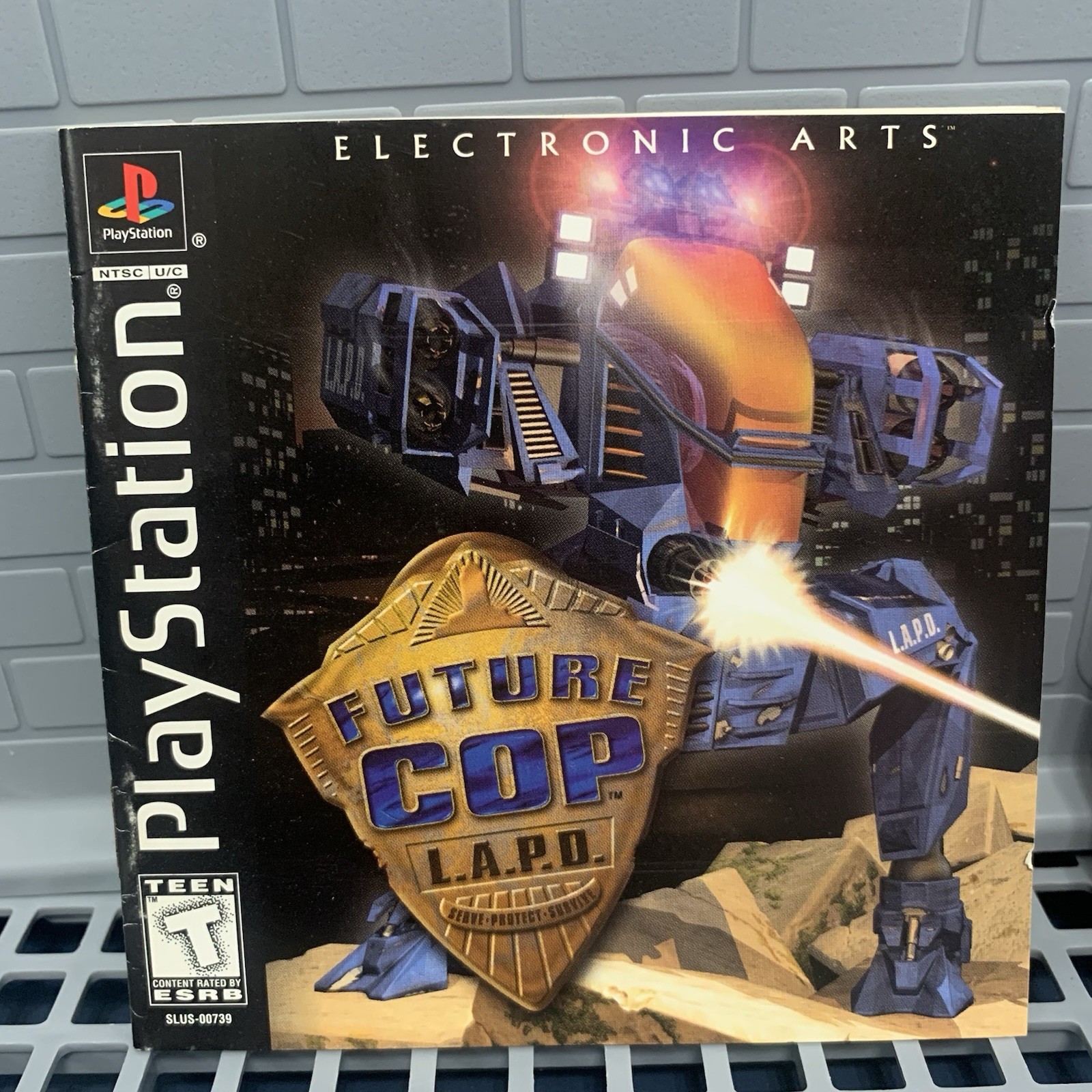 Future Cop LAPD PS1 Sony EA Action Shooter Mech Combat Video Game READ