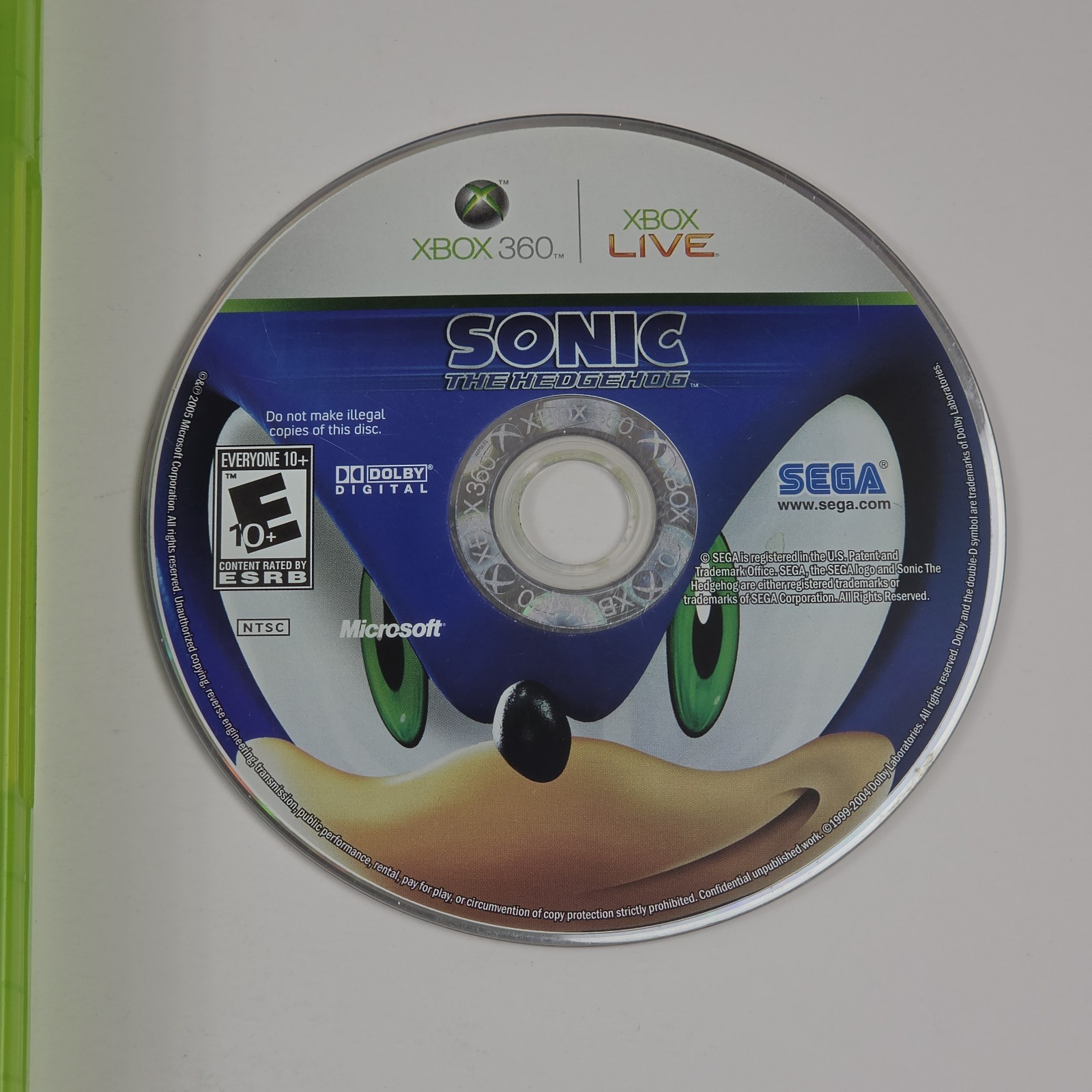 Sonic the Hedgehog (Microsoft Xbox 360, 2006) Tested Game No Manual VG
