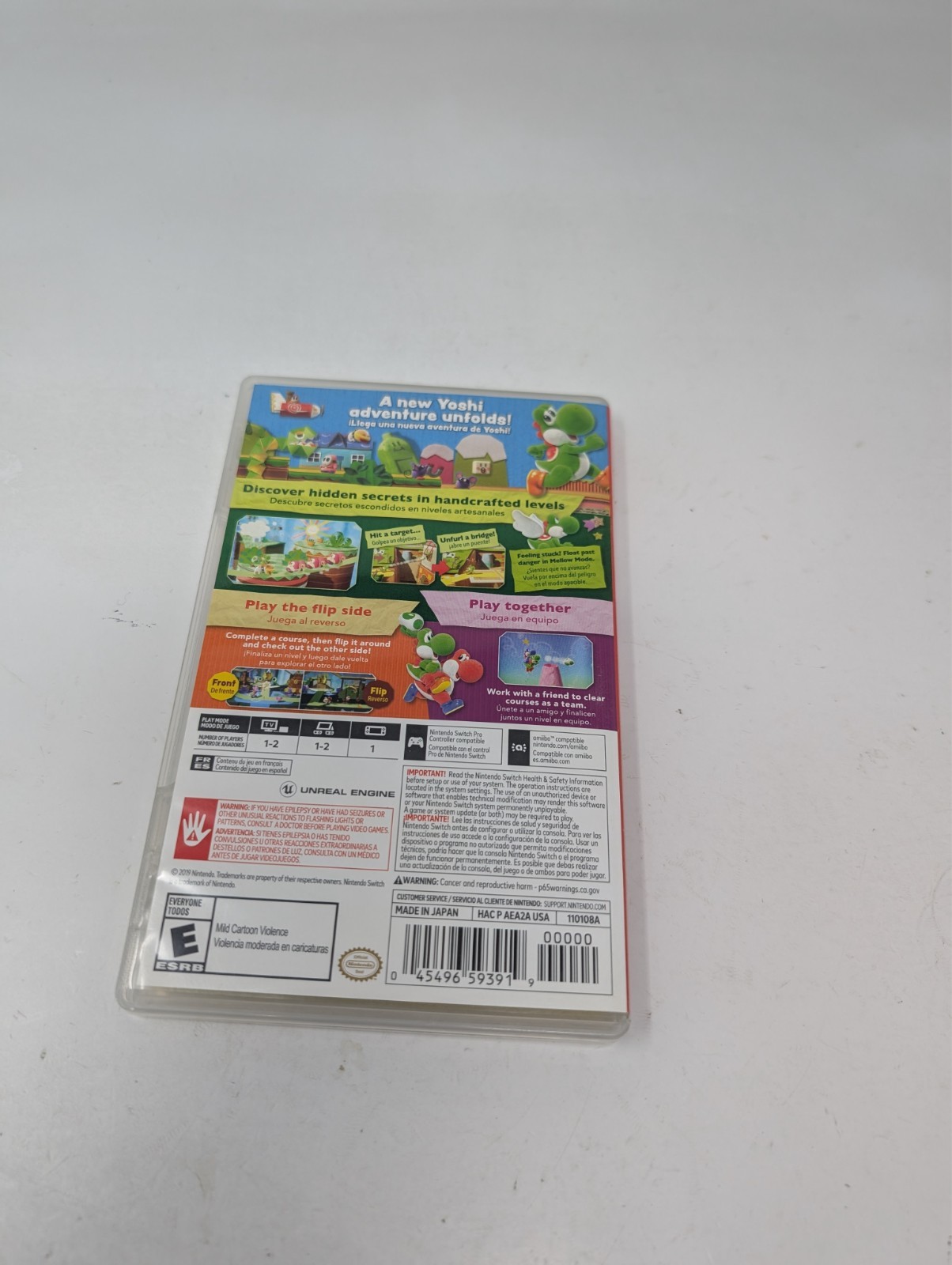 CASE ONLY Yoshi’s Crafted World – Nintendo Switch – EMPTY CASE ONLY