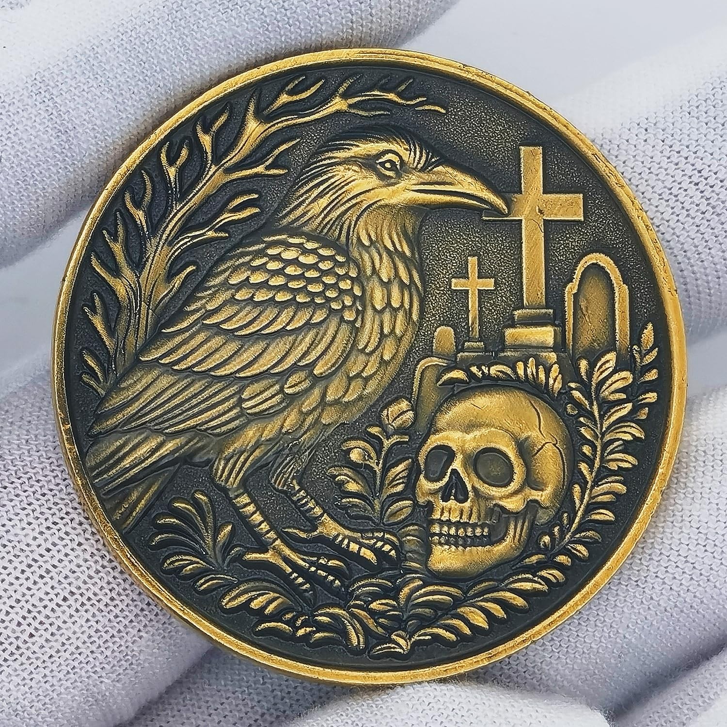 Memento Mori Coin Death Reaper Skull Challenge Coins – 1.57 Inch * 0.12