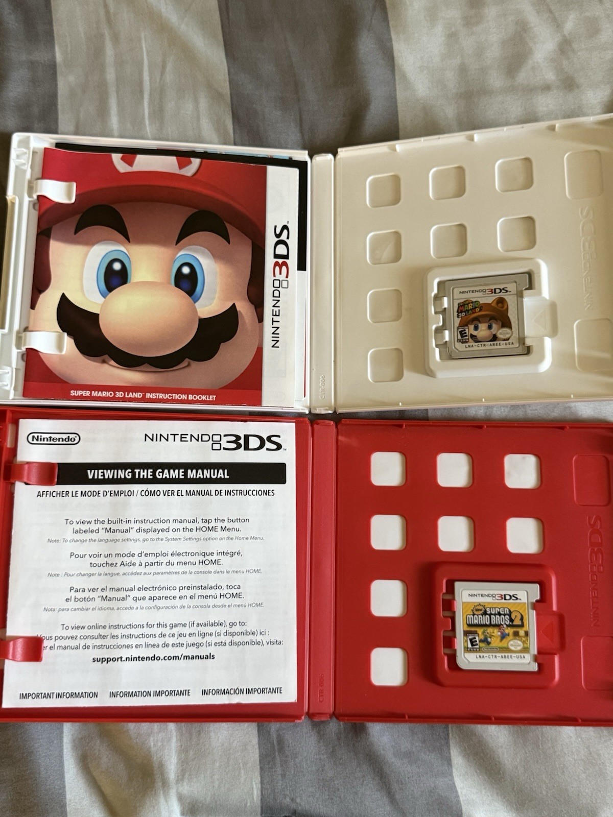 Nintendo 3DS Flame Red Console Bundle, 7 Games, SD Card, OEM charger (TESTED)