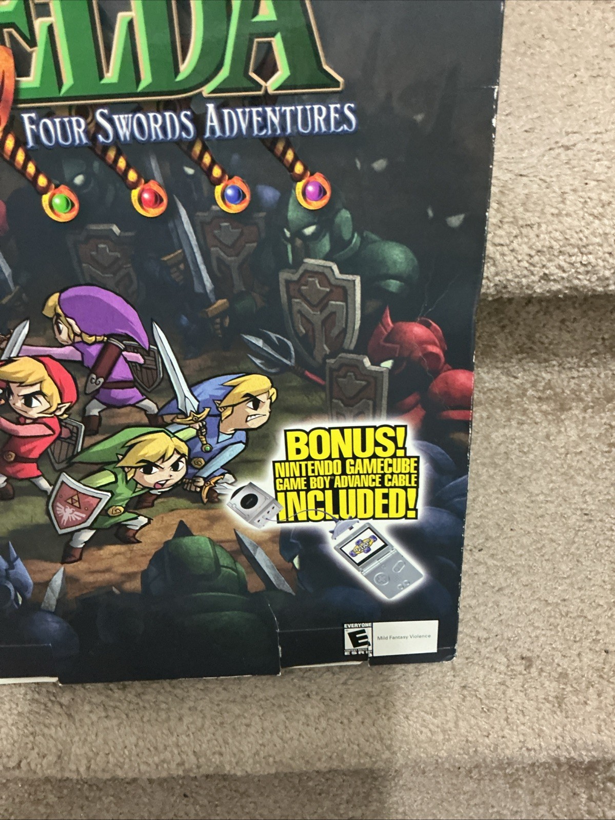 Nintendo GameCube Zelda Four Sword Adventure Box Display Promo Store Standee GBA