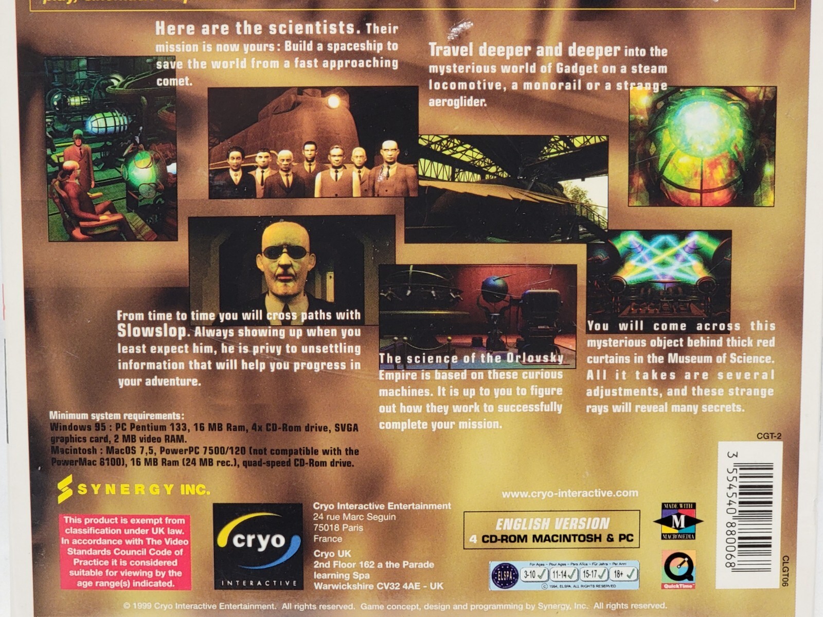 NEW Gadget Past as Future PC & Mac Big Box 4 CD Game SEALED Cryo Collection