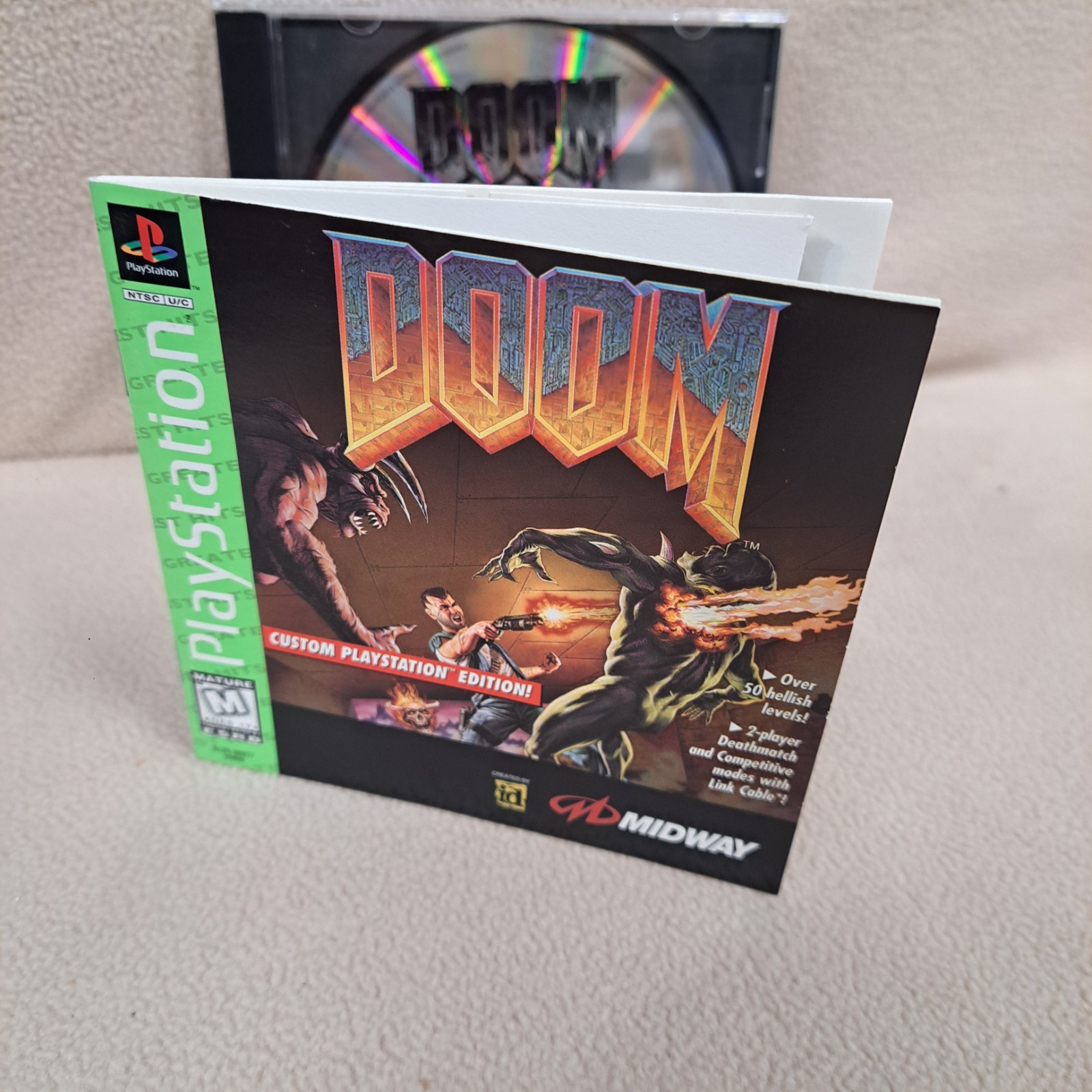 Doom Greatest Hits PS1 Sony PlayStation 1 PS1 Complete w/ Manual Tested Works