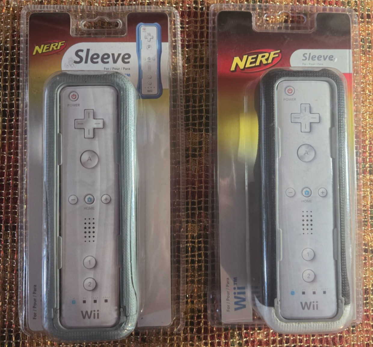 Nintendo Wii Nerf Sleeve Comfort Grip Black + Grey Protective Controller Covers