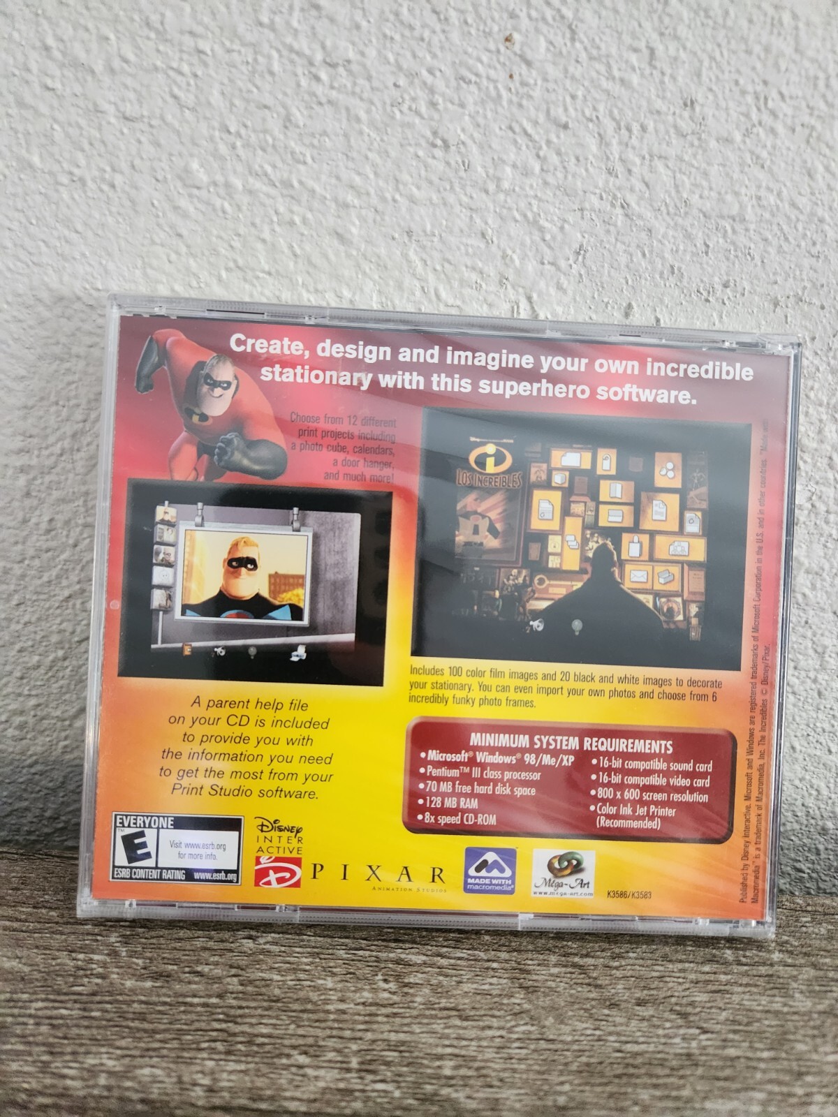 Disney Pixar The Incredibles PC CD-ROM Print Studio Rated E Everyone New Sealed