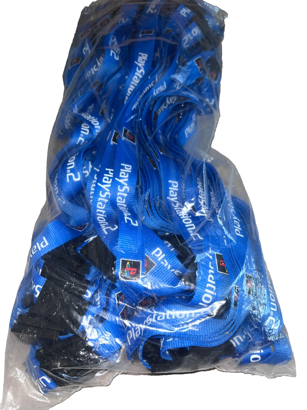 50 VINTAGE Official Sony PlayStation 2 PS2 BLUE Lanyard Wholesale Bulk Lot Promo