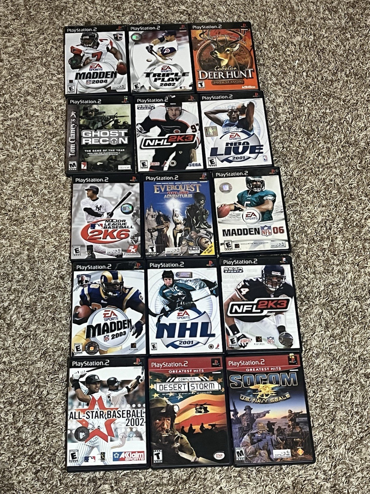 Sony PlayStation 2 PS2 Mixed Game Lot 15 w/ Cases Sports Shooter Action