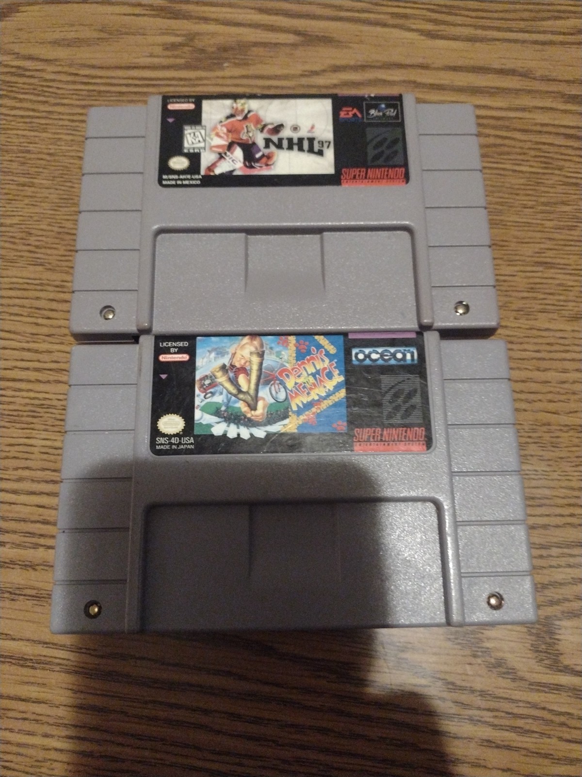 2 Super Nintendo NES Games: Dennis The Menace And NHL ’97