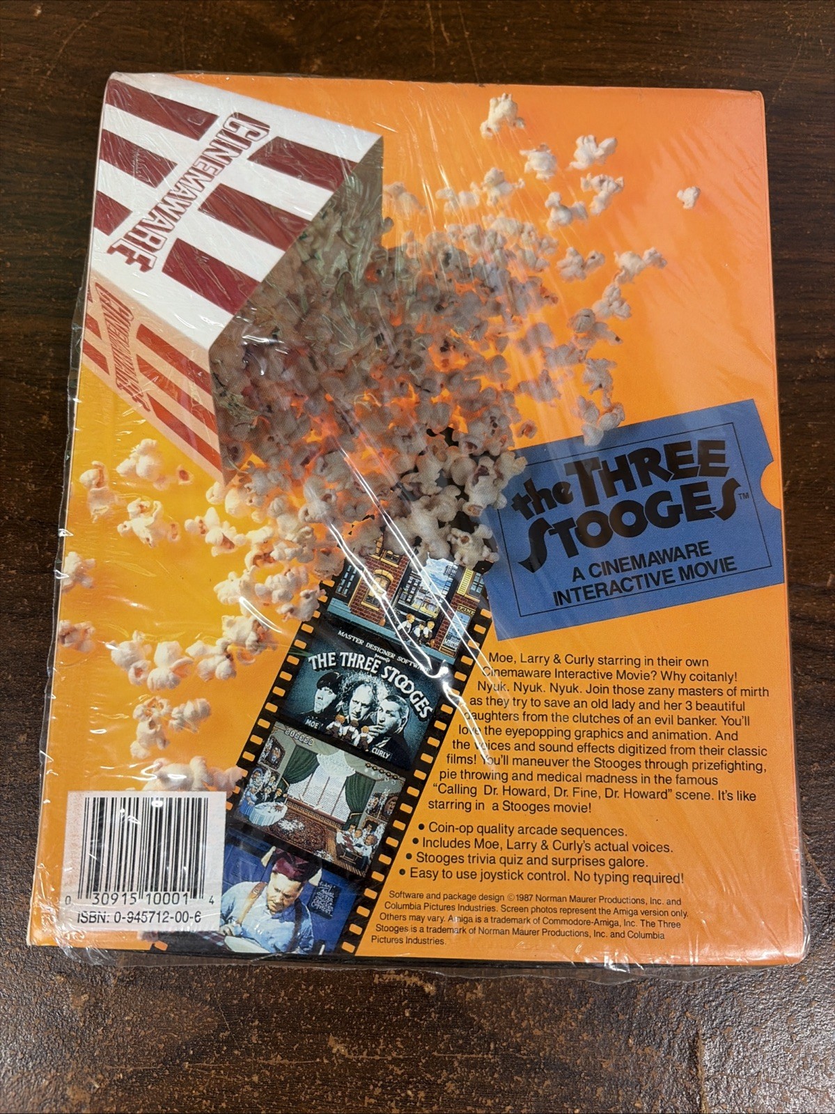 Amiga The Three Stooges Cinemaware 1987 Big Box Computer Game NOS