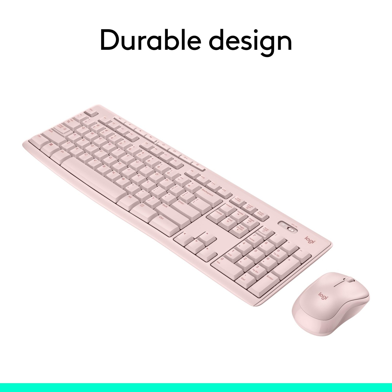 Logitech MK270 Wireless Keyboard and Mouse Combo for Windows, 1 Pack, Rose