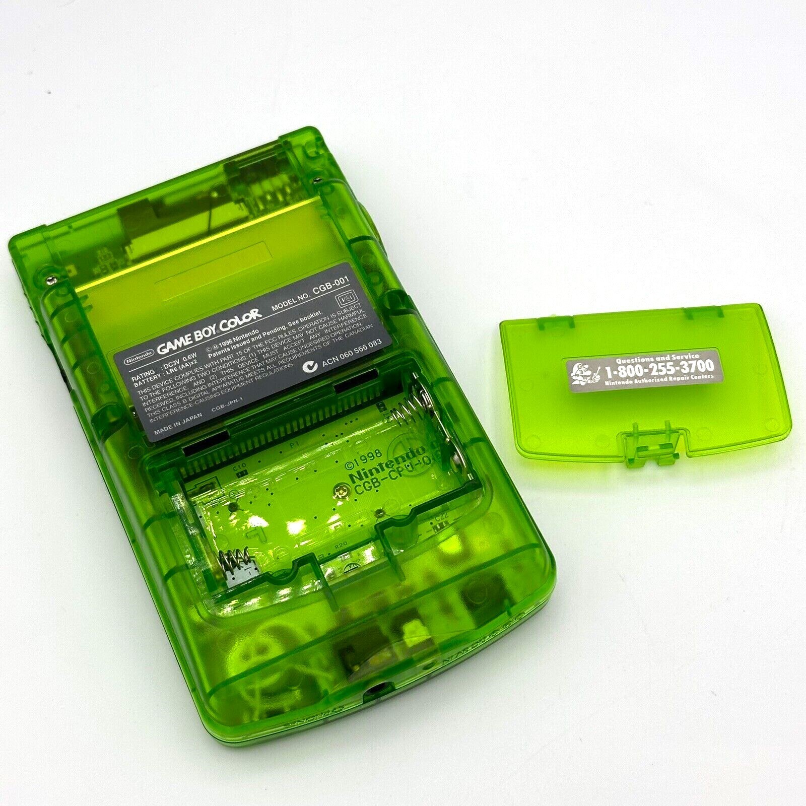 Nintendo Game Boy Color GBC IPS Q5 Laminated Backlight Backlit Mod Jungle Green
