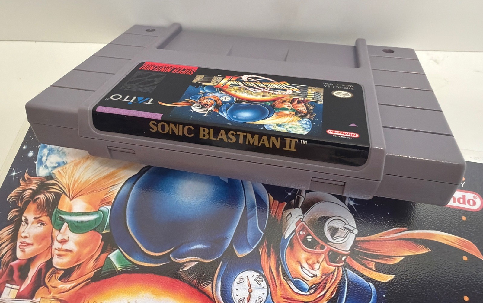 Sonic Blast Man II 2 Super Nintendo Game SNES Authentic +Collector Case Minty