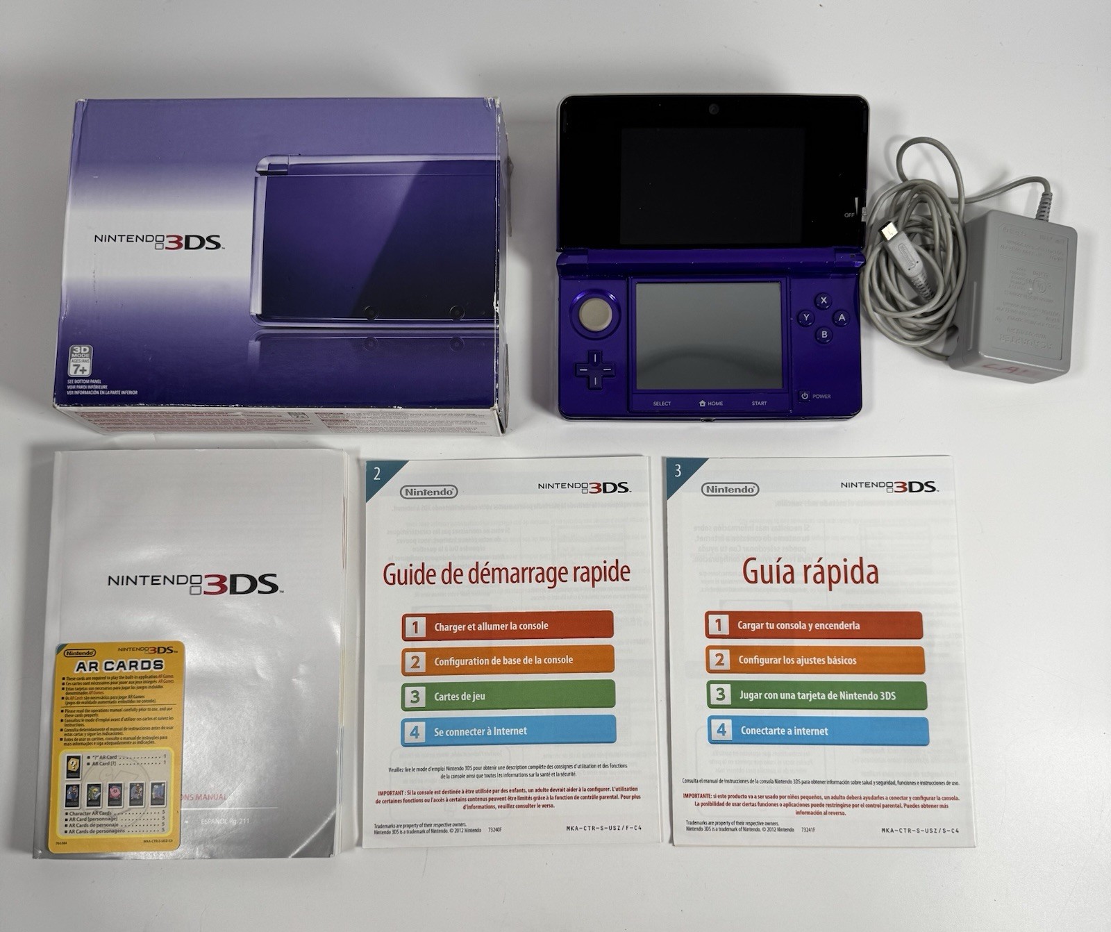 Nintendo 3DS Midnight Purple Portable Gaming Console- Great Condition / IN BOX