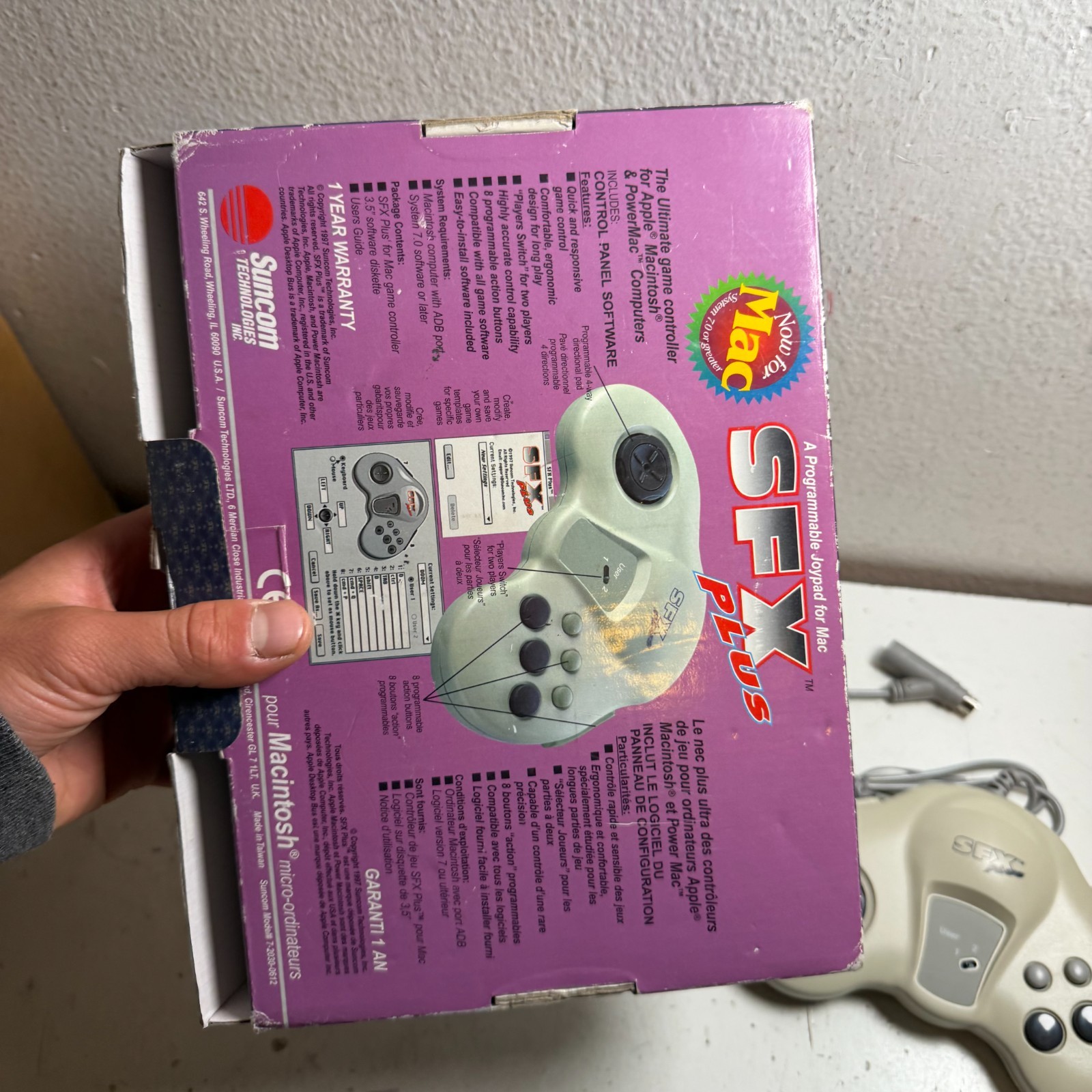 Suncom Technologies SFX Plus Beige Programmable Joypad For Macintosh & PowerMac