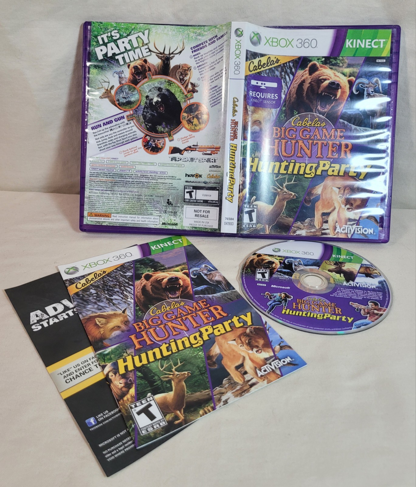 Xbox 360 Kinect Sensor Bundle + 3 Games + Top Shot Elite Wireless Gun Controller