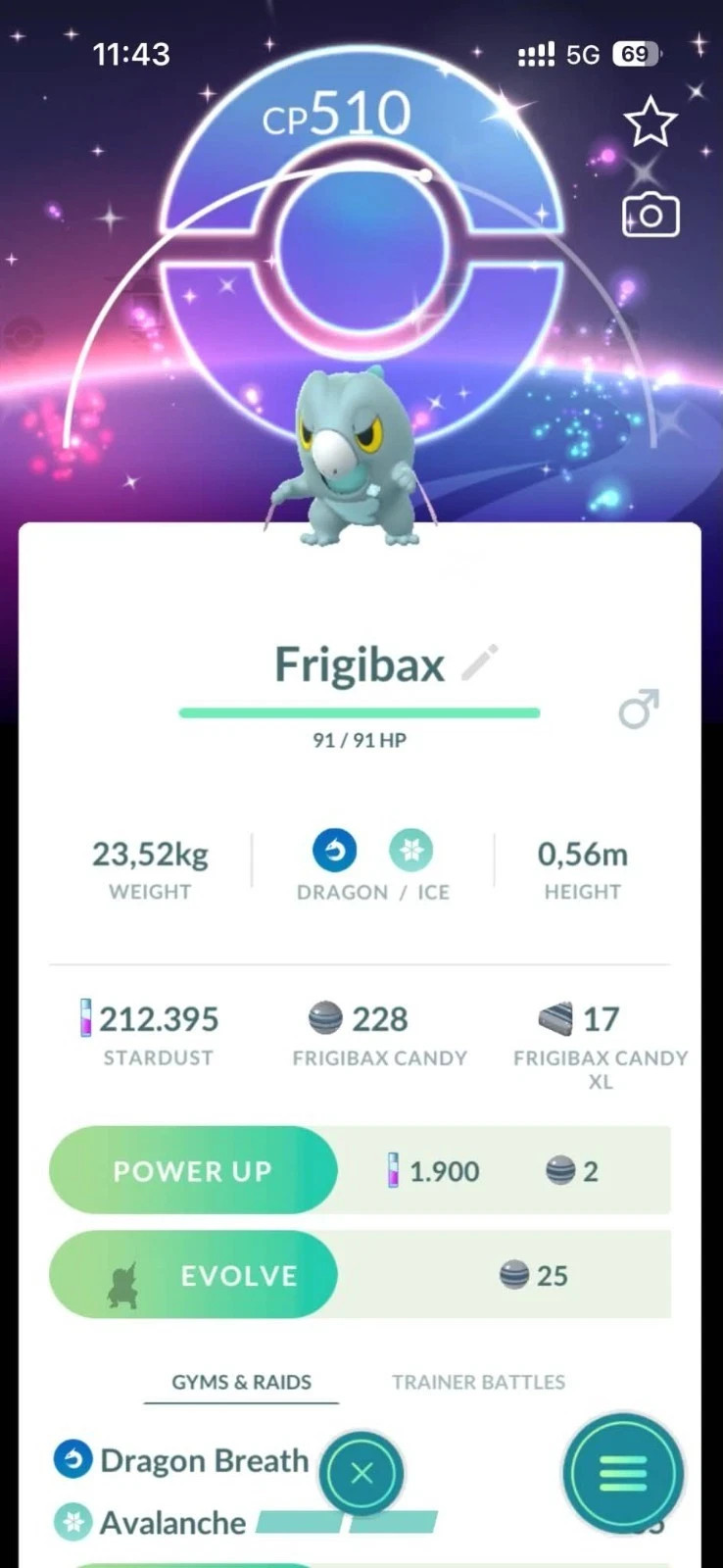 Pokémon Shiny Frigibax Special Background | PTC Go