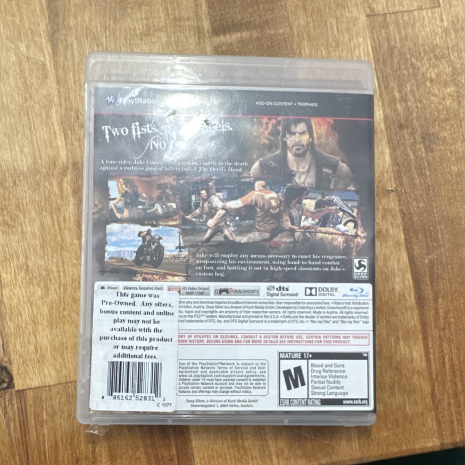 Deep Silver Ride to Hell: Retribution PS3 Action Adventure M NTSC 2013 Manual