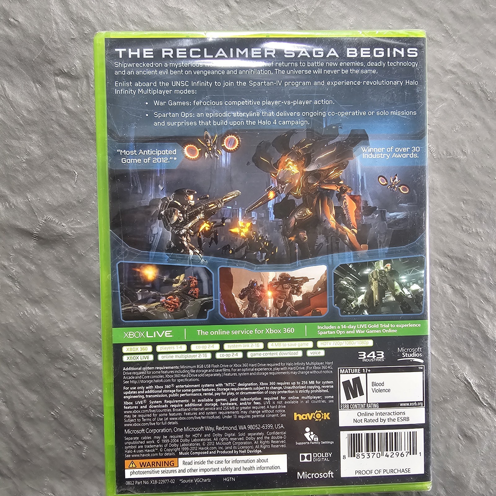 Halo 4 (Microsoft Xbox 360, 2012) Brand New Factory Seale. FAST SHIPPING!.