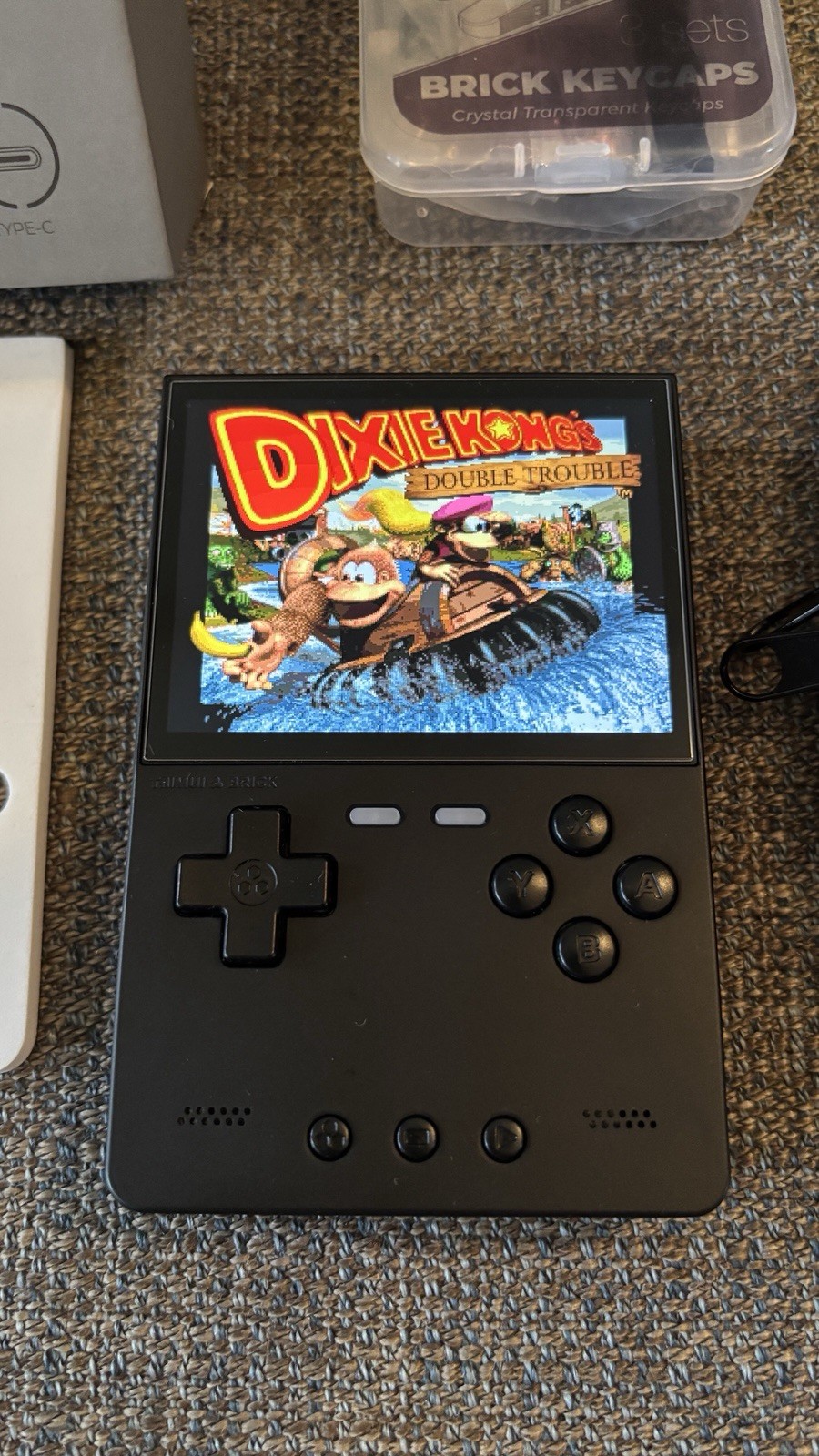 TrimUI Brick Black Handheld Emulation Game Console w Case + Keycaps, Preloaded
