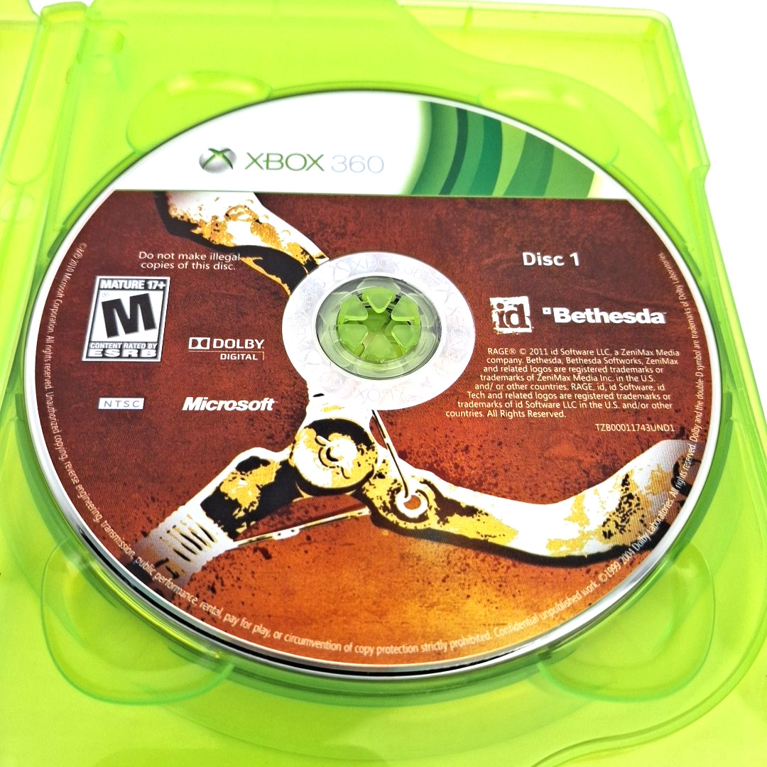 Rage (Microsoft Xbox 360, 2011) CIB Complete with Manual Tested Works