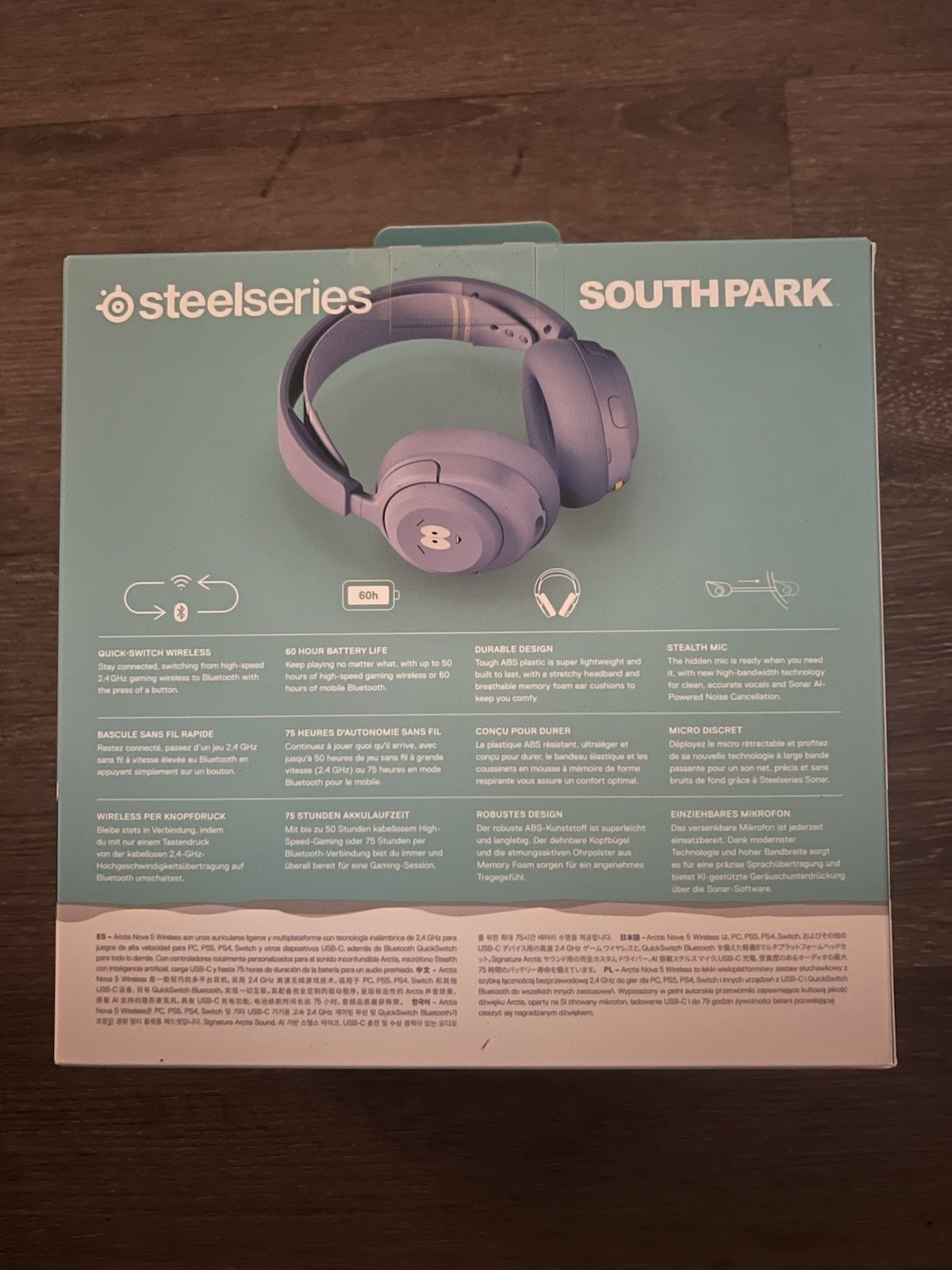 SteelSeries South Park Arctis Nova 5 Wireless Purple Headset BT USB-C Mic