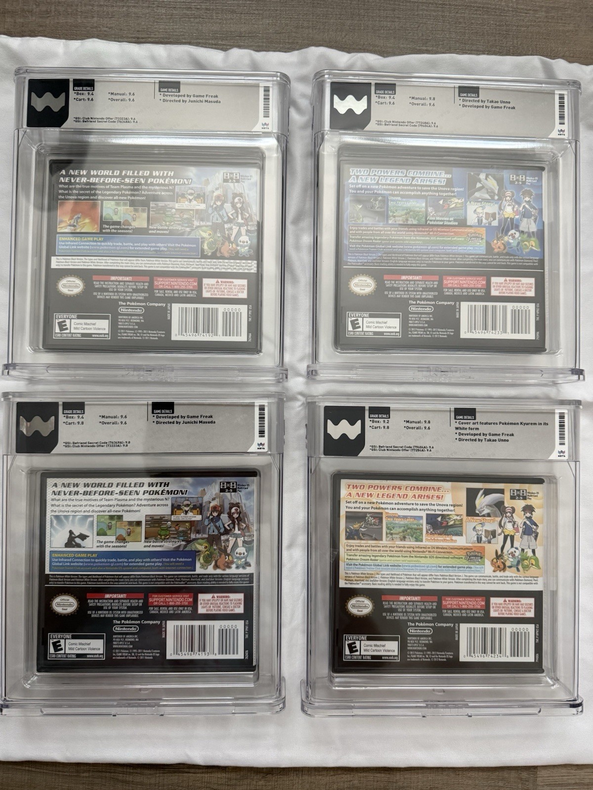 Pokemon Black, White, Black2, White2 Bonus Lot WATA CIB 9.6