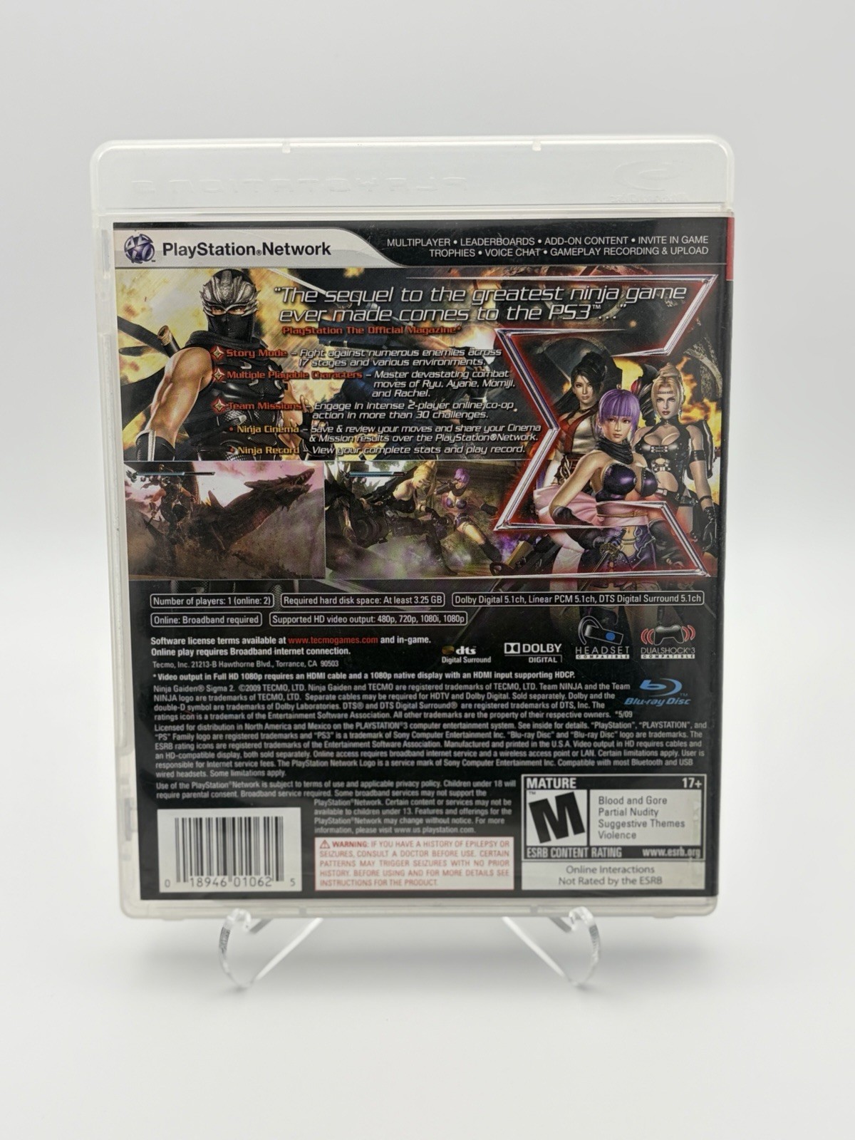 Ninja Gaiden Sigma 2 (PS3) CIB Complete – Excellent Condition Tested