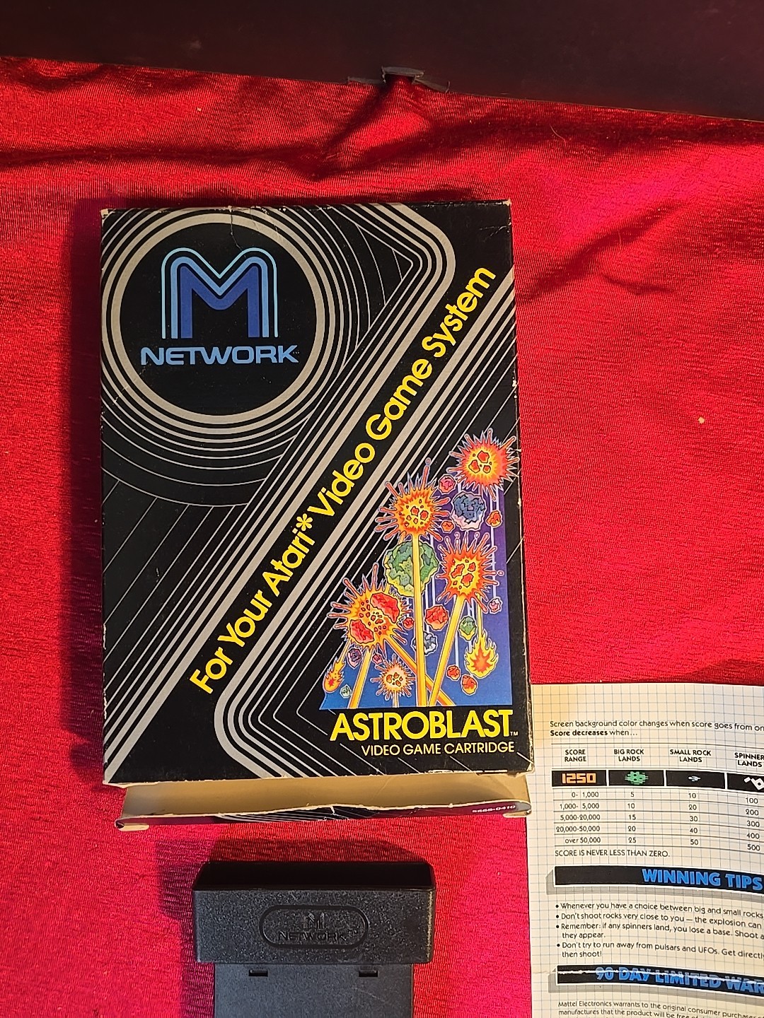 Astroblast Atari 2600 Game 1982 Mattel M Network Singapore 1989
