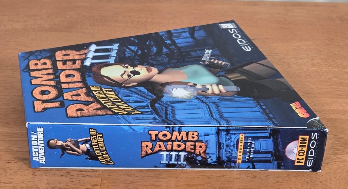 New Sealed Tomb Raider III Adventures Lara Croft EIDOS Trapezoid PC Big Box Game