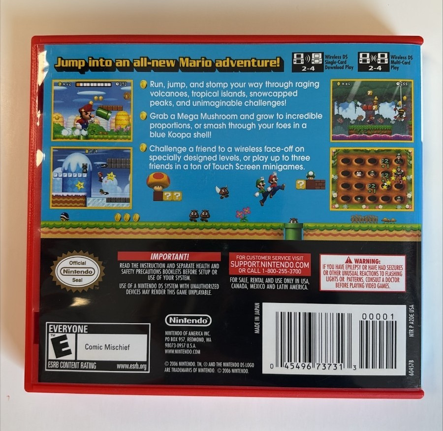 Game Case and Manual NO GAME New Super Mario Bros Nintendo DS Authentic