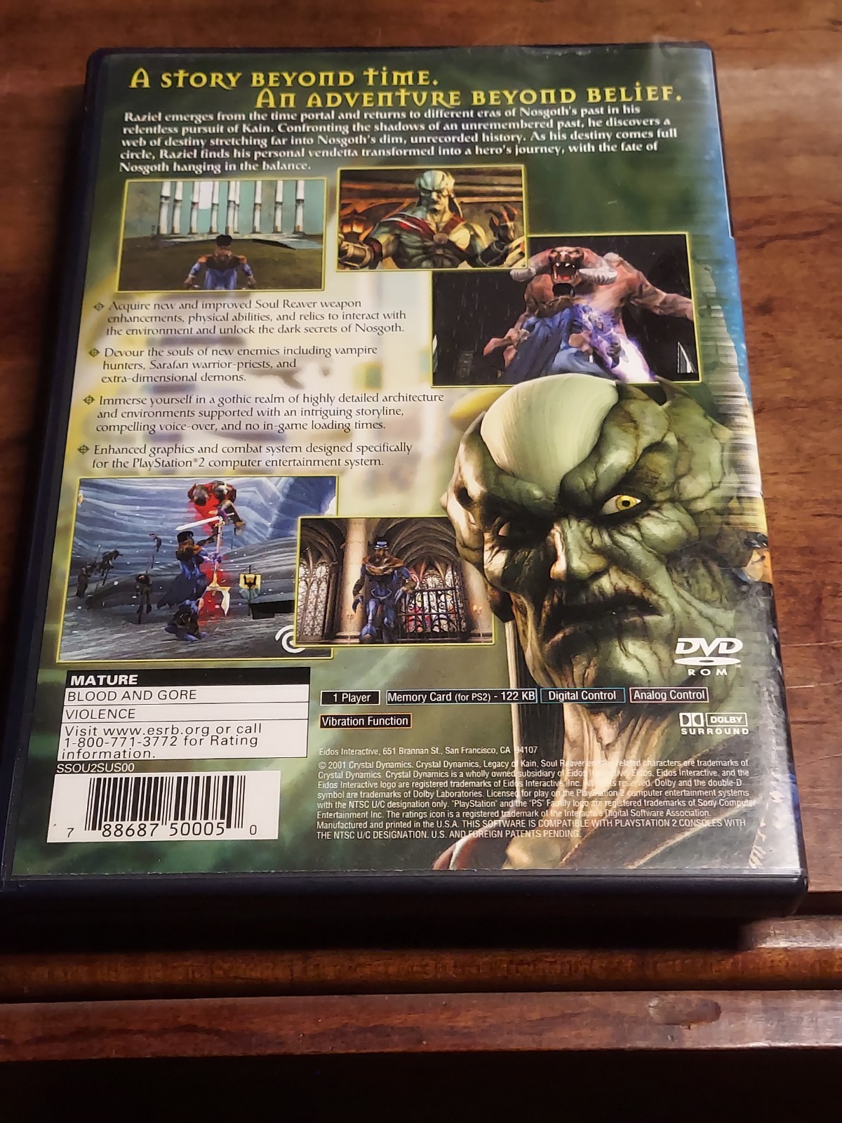 Eidos Soul Reaver 2 Sony PlayStation 2 PS2 2001 M NTSC-U/C w/ Manual