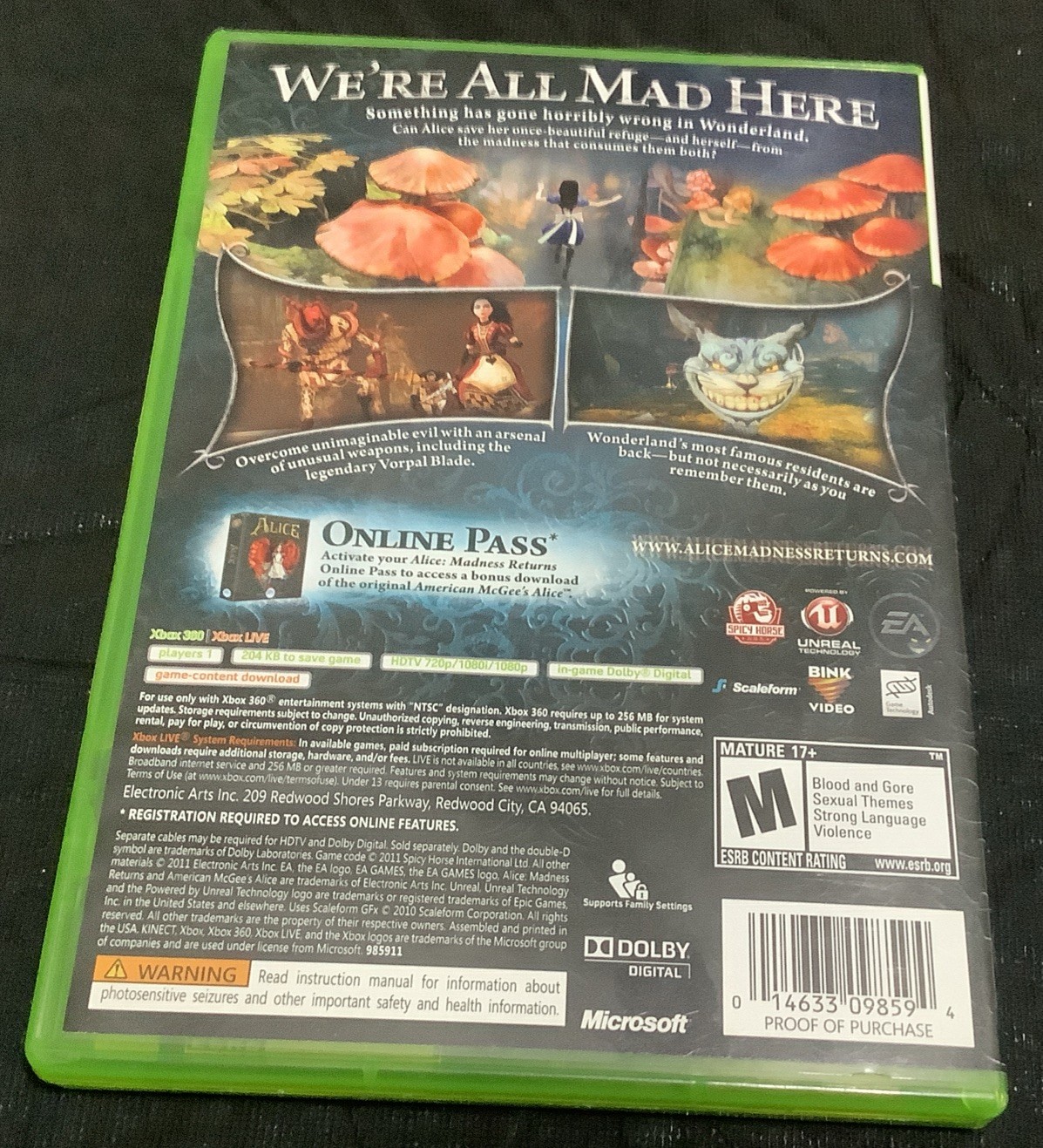 Alice: Madness Returns (Microsoft Xbox 360, 2011), Works