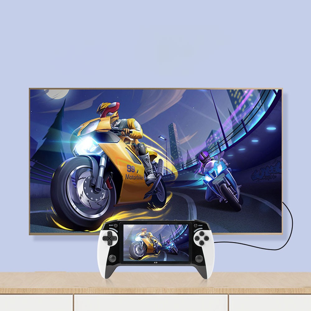 X9 Handheld Game Console 3000 Games 5.5 Inch 2000mAh Retro Video Game Player OY