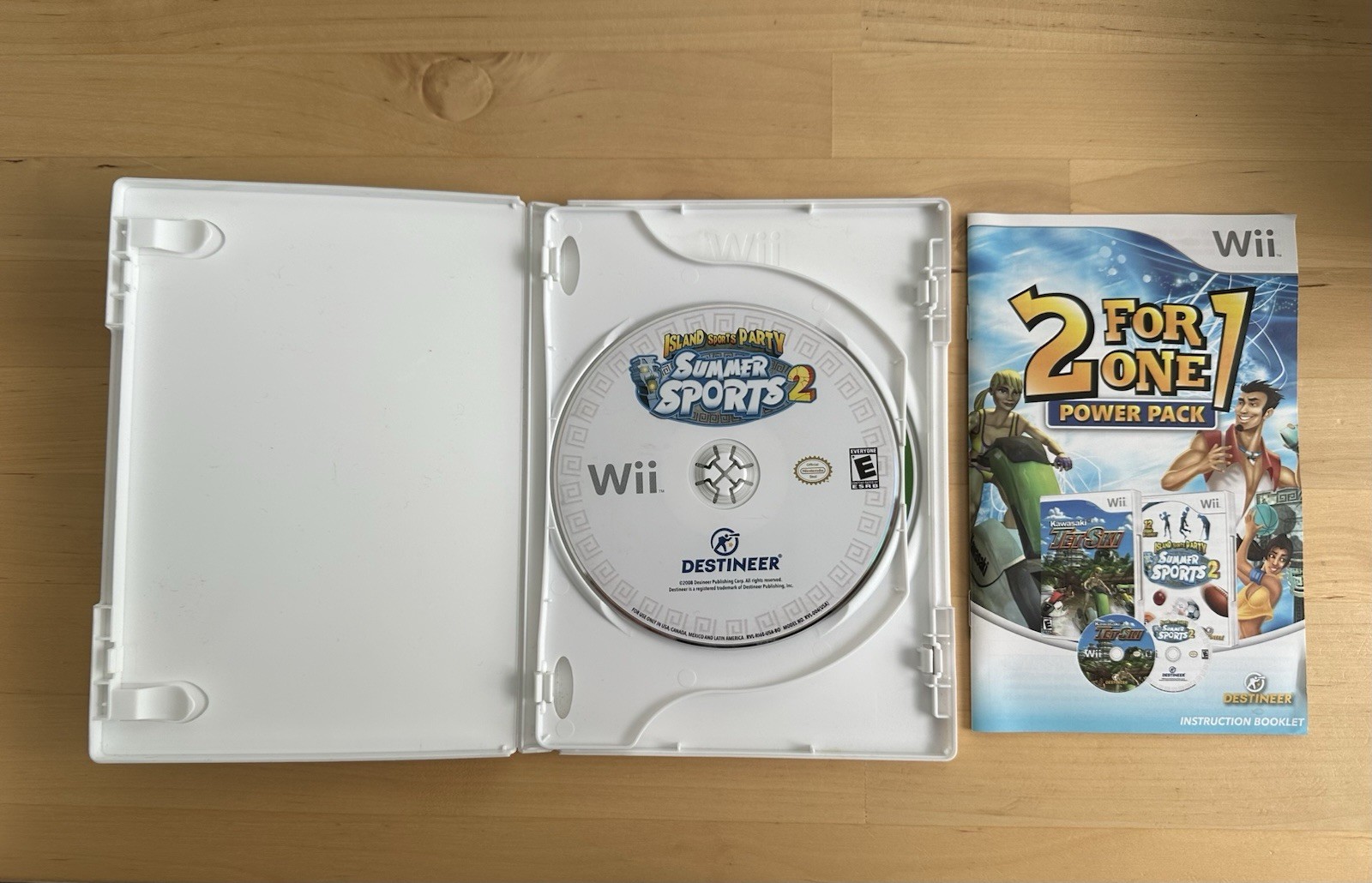 2 for 1 Power Pack x2 & Big Beach Sports Double Pack – Rare CIB Nintendo Wii Lot